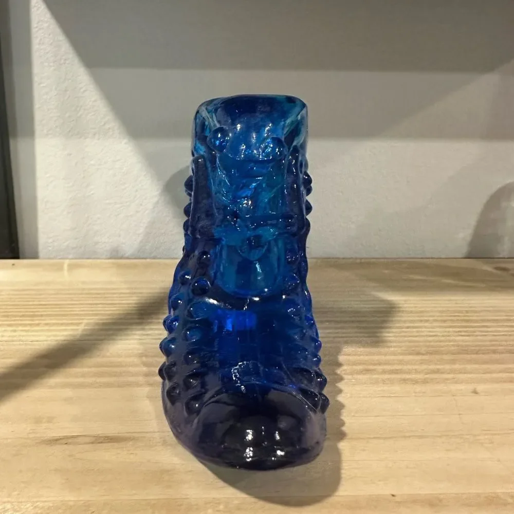 Vintage Glass Hobnob Shoe Set